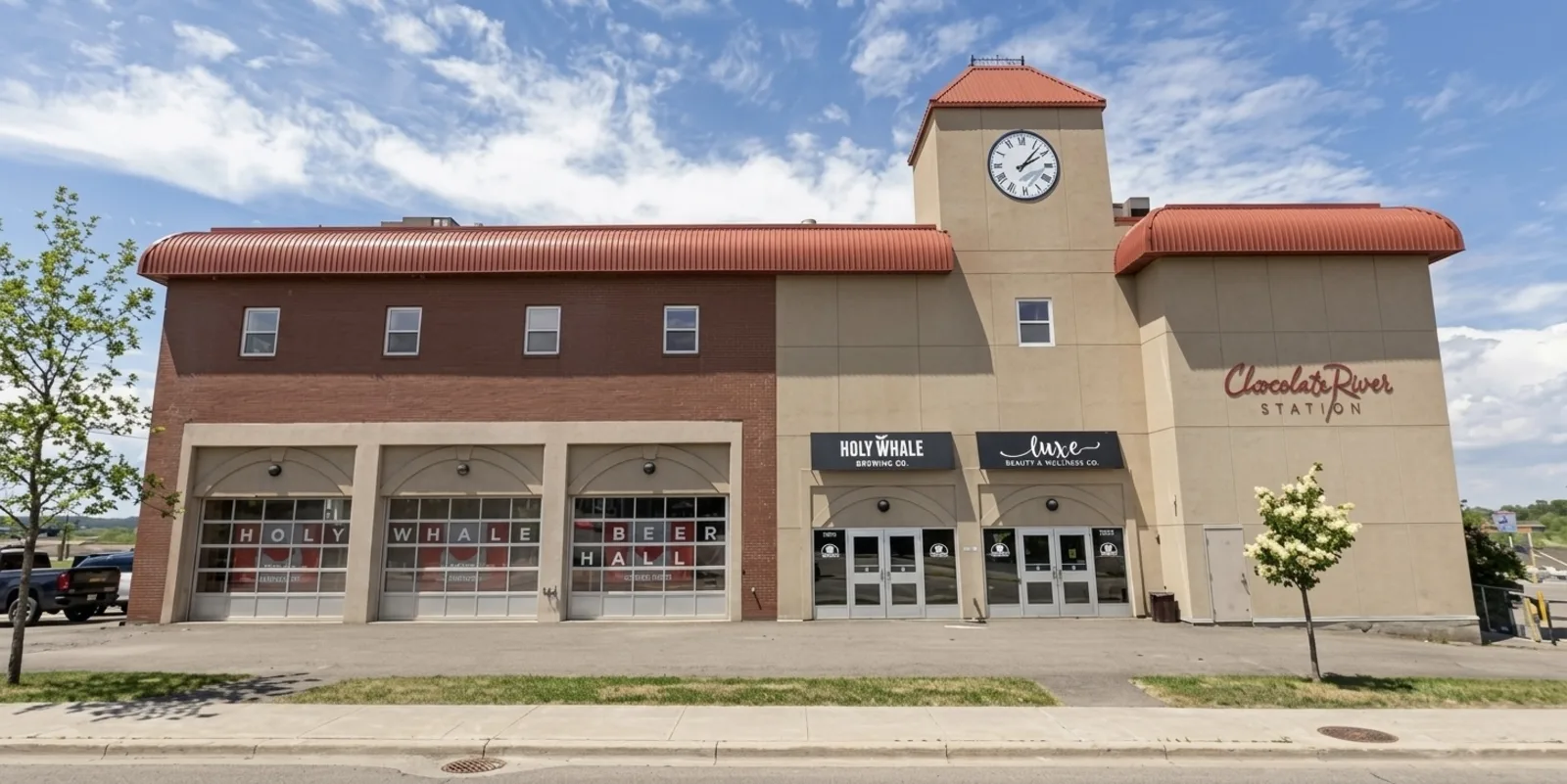 Chocolate River Station building in Riverview, NB — home of Bright White Dental Hygiene Clinic