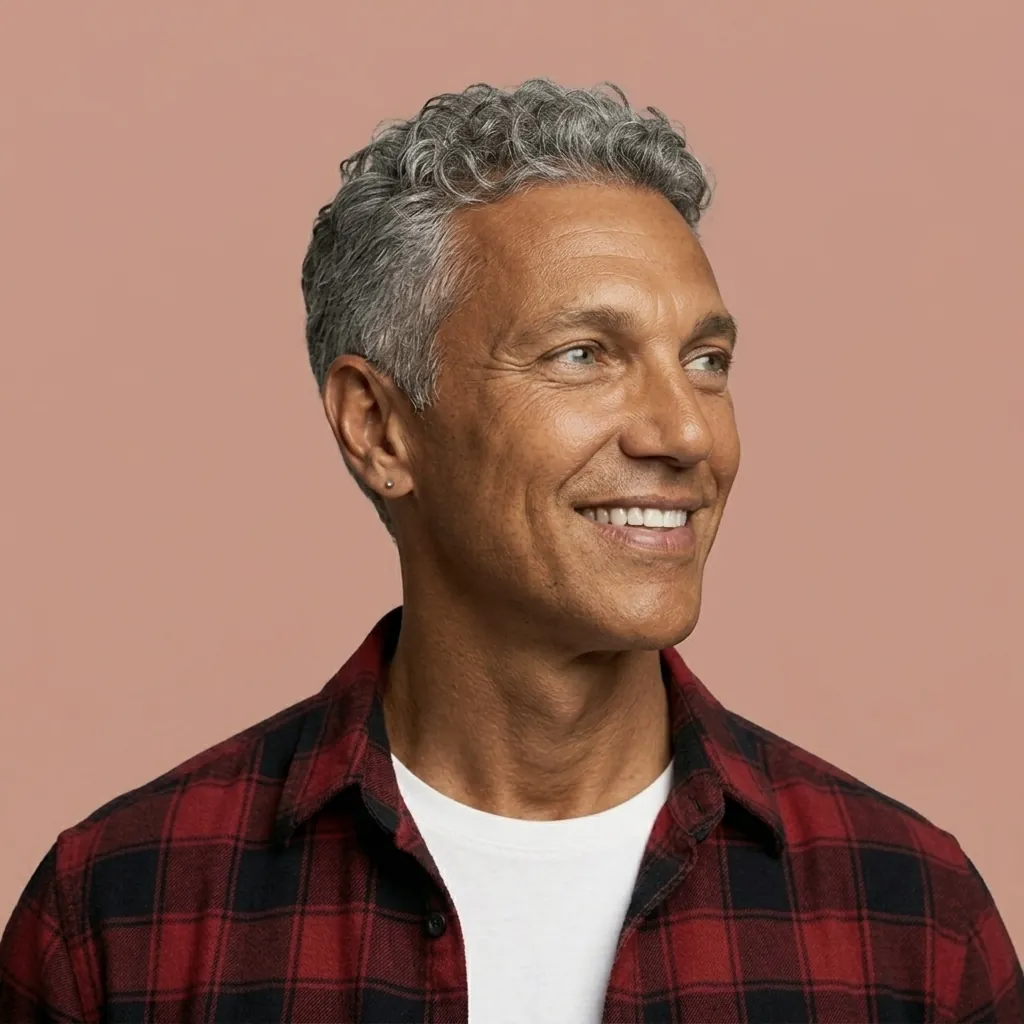 Smiling middle-aged man confident about safe low-dose digital dental X-rays at Bright White Dental Hygiene Clinic in Riverview NB